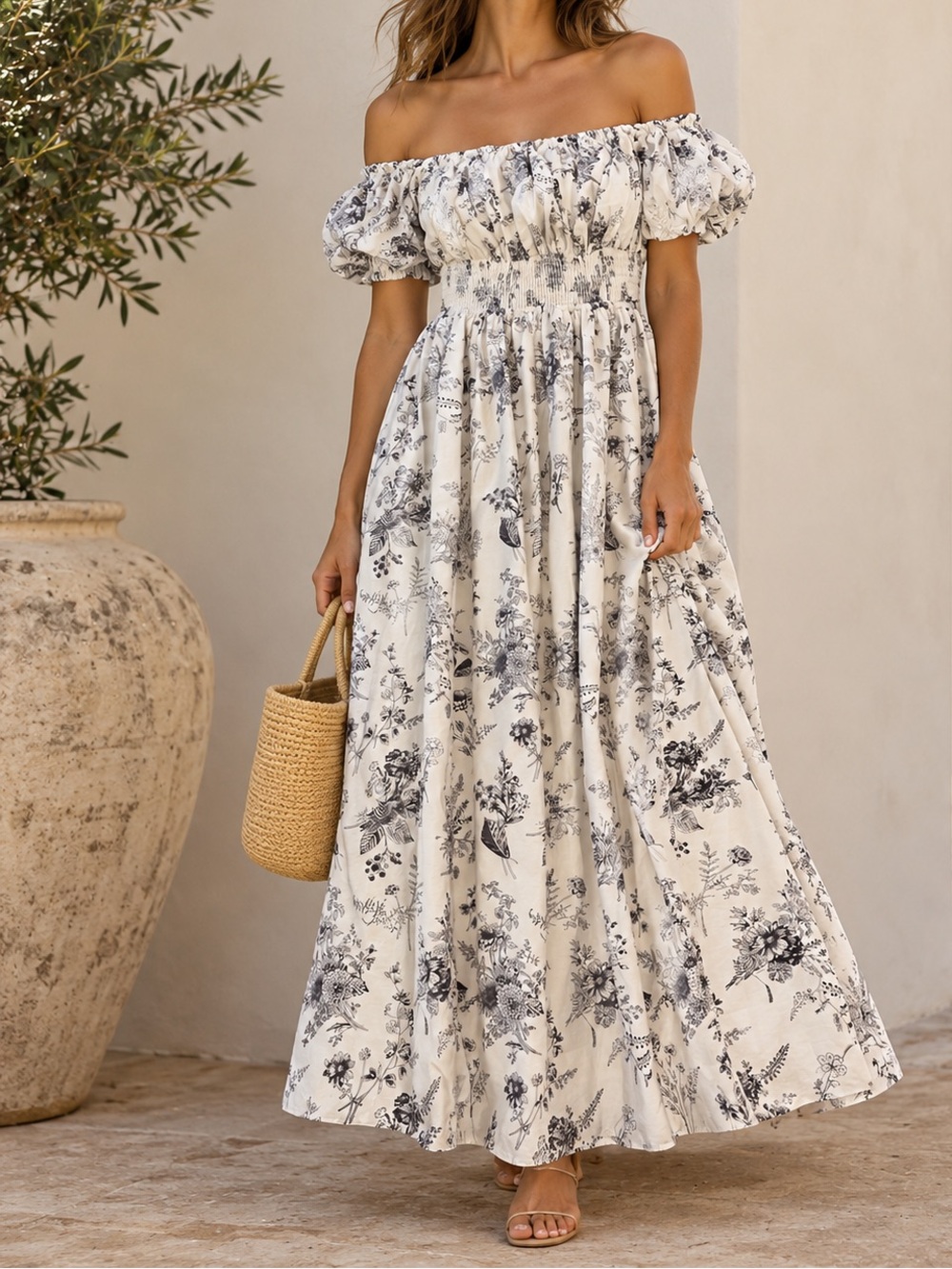 NWT Hyacinth House - Tuckernuck Helena Off Shoulder Floral Maxi Dress - Medium
